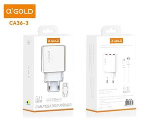 CARREGADOR 5.1A TYPE-C AGOLD
