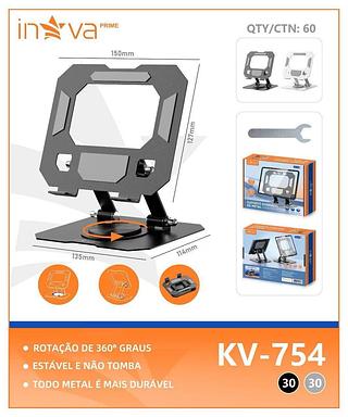 SUPORTE FERRO 360° DE MESA PARA CELULAR/IPAD
