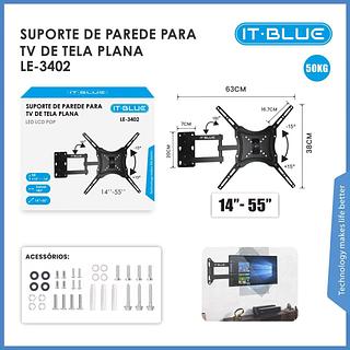 SUPORTE DE PAREDE PARA TV DE TELA PLANA