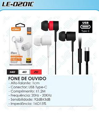 FONE OUVIDO TYPEC