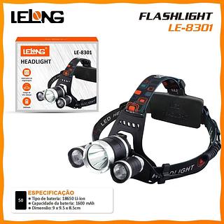 LANTERNA DE CABEÇA COM 3LEDS