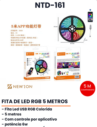 FIDA DE LED CORORIDO 5 METRO 5050RGB