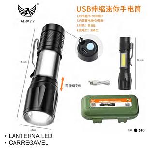 LANTERNA RECARREGAVIL CAXINHA VERDE