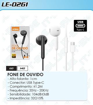 FONE DE OUVIDO TYPE-C