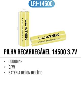 PILHA RECARREGÁVEL 14500 3.7V （PILHA AA）