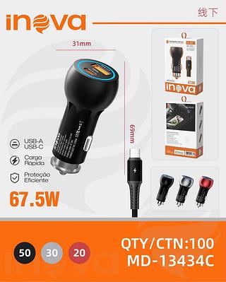 CARREGADOR VEICULAR TYPE-C 67.5W