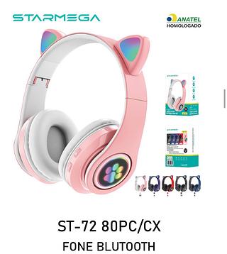 FONE COM ORELHA DE GATO BLUETOOTH LED