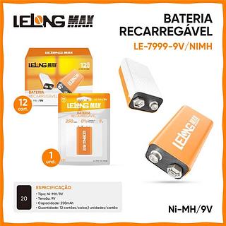 BATERIA RECARREGAVIL 9V LELONG