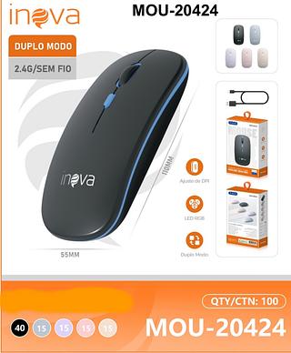 MOUSE SEM FIO RECARREGAVIL